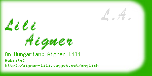 lili aigner business card